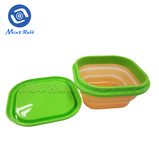 正方形可折疊硅膠便當盒